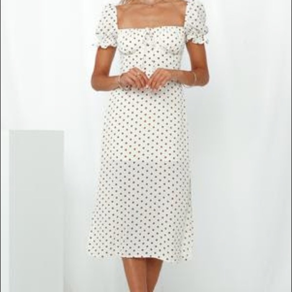 Puff Sleeve Midi Dress